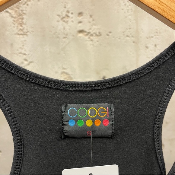 Coogi Women’s Y2K Colorful Metallic Splatter Printed Black Racerback Tank Top S - Picture 3 of 4